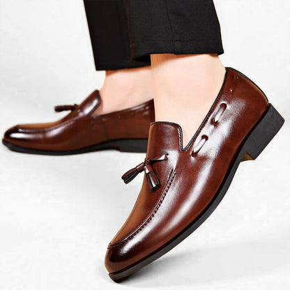 Diano Genuine Leather Tassel Loafers