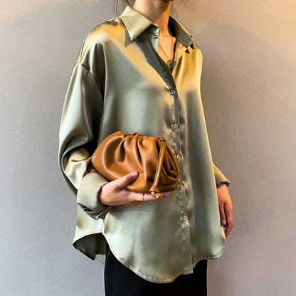 Chloe - Satin Long Sleeve Shirt