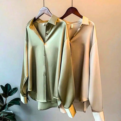 Chloe - Satin Long Sleeve Shirt