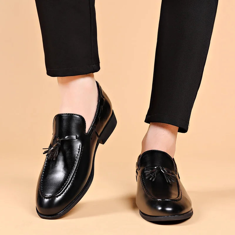 Diano Genuine Leather Tassel Loafers