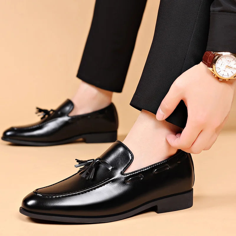 Diano Genuine Leather Tassel Loafers