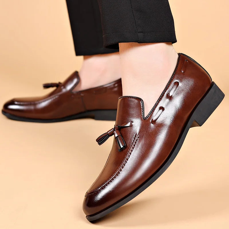 Diano Genuine Leather Tassel Loafers