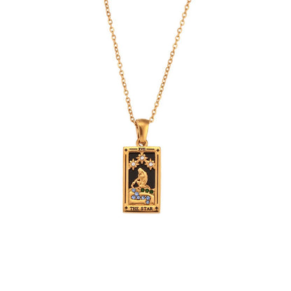 Colorful Gold Tarot Cards Necklaces